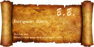Bergman Bars névjegykártya
